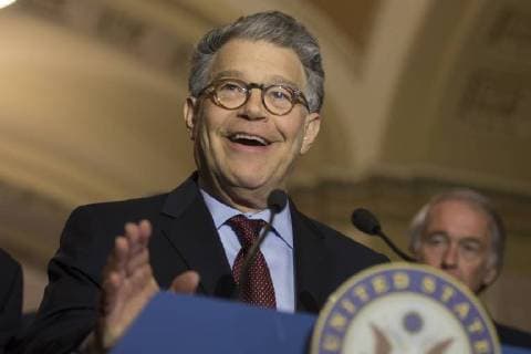 November 16, 2017 - FILE - Anchorwoman and sportscaster Leeann Tweeden said Thursday that comedian AL FRANKEN kissed and groped her without her consent during a USO tour in December 2006. He came at me, put his hand on the back of my head, mashed his lips against mine and aggressively stuck his tongue in my mouth. Pictured: May 16, 2017 - Washington, DIstrict Of Columbia, USA - Senator Al Franken (D-MN) calls for an investigation into President Trump after the leak of classified information to Russian officials last week during a press conference on Capitol Hill. Washington U.S. - ZUMAe113 20171116_shd_e113_271 Copyright: xAlexxEdelmanx