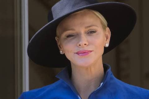 Prince Albert of Monaco and Princess Charlene during National Day with their kids Jacques and Gabriella Charlene Wittstock Monaco Monaco  562038