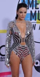 Actress and singer Bleona Qereti arrives for the annual American Music Awards held at Microsoft Theater in Los Angeles, on November 19, 2017.  LAP2017111904 JIMxRUYMEN