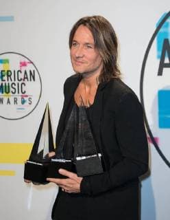 November 19, 2017 - Los Angeles, California, U.S - Keith Urban in the Press Room of the 2017 American Music Awards held on Sunday, November 19, 2017 at the Microsoft Theatre in Los Angeles, California. Los Angeles U.S. - ZUMAp124 20171119_zaa_p124_073 Copyright: xJavierxRojasx