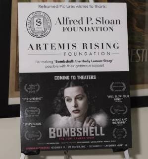 US: BOMBSHELL: HEDY LAMARR Story Movie Poster for Theatrical opening of BOMBSHELL: THE HEDY LAMARR STORY at Hunter College New York New York United States Hunter College  SamxAronov