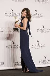 USA: 2017 International Emmy Awards Anna Friel winner best actress poses on stage at press room for 2017 Internation Emmy Awards at Hilton Hotel New York New York United States Hilton Hotel  LevxRadin