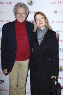 The Promise - La Promesse Premiere at Publicis Champs Elysees on November 21, 2017 in Paris Nelson Monfort;Dominique Monfort (Nelson Monfort s wife) Paris France  562490