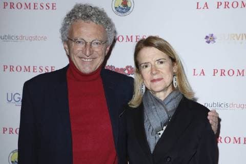 The Promise - La Promesse Premiere at Publicis Champs Elysees on November 21, 2017 in Paris Nelson Monfort;Dominique Monfort (Nelson Monfort s wife) Paris France  562490