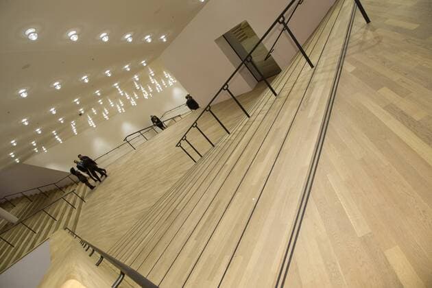 Innenaufnahme, Treppenhaus, Foyer, allgemein, Feature, Randmotiv, Elbphilharmonie, Konzerthaus, Architektur, ECHO Klassik-Verleihung - Deutscher Musikpreis 2017 in der Elbphilharmonie in Hamburg, 29.10.2017.
