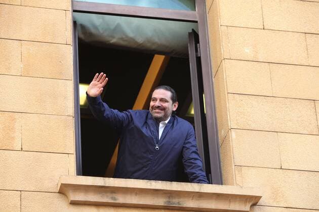 (171122) -- BEIRUT, Nov. 22, 2017 -- Lebanon s Prime Minister Saad al-Hariri waves to his supporters in Beirut, Lebanon, on Nov. 22, 2017. Lebanon s Prime Minister Saad al-Hariri arrived in Beirut Tuesday evening after his sudden resignation in a televised statement he read from the Saudi Arabian capital Riyadh on Nov. 4. )(rh) LEBANON-BEIRUT-SAAD AL-HARIRI LixLiangyong 