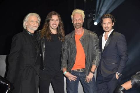 Gil Ofarim, Hermann Buehlbecker, Michael Reh, Michael Pichler bei der Präsentation des Lambertz Fine Art Kalenders 2018 im Friedrichstadtpalast in Berlin am 22.11.2017