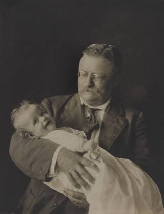 September 26, 2017 - Theodore Roosevelt, Portrait holding Grandson Kermit Roosevelt, Jr., 1916 - ZUMAg145 20170926_zza_g145_022 Copyright: xJTxVintagex