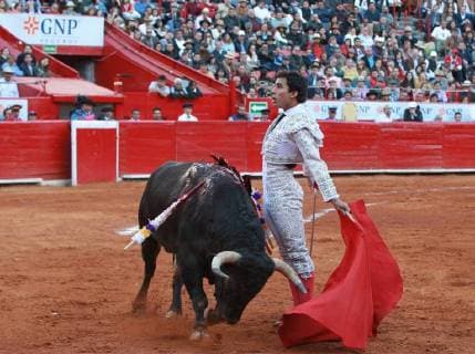 The Mexican bullfighter Leo Valadez deals with his first bull of the afternoon Arrogant of 477 Kg, during the second run of the Great Season 2017-2018, in Mexico City, Mexico, 26 November 2017. 2017-2018 Big Season of bulls, in Mexico !ACHTUNG: NUR REDAKTIONELLE NUTZUNG!  Copyright: xMarioxGuzmanx MEX02 20171127-636473561088172517