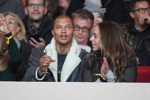 Tina Green, Jeremy Meeks et Chloe Green - Monaco vs Paris SG CELEBRITES : Monaco vs Paris SG - Ligue 1 Conforama - 26 11 2017 lioneLURMAN PANORAMIC 