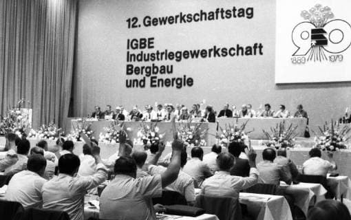 12.Gewerkschaftstag der IGBE 1979 DEU, Deutschland, Dortmund: Der 12. Gewerkschaftstag der Industriegewerkschaft Bergbau und Energie ( IGBE) am 7.9.1979 in Dortmund, DEU, Germany, Dortmund: The 12th Trade Union Day of the Industrial Union for Mining and Energy (IGBE) in Dortmund on 7.9.1979 NRW