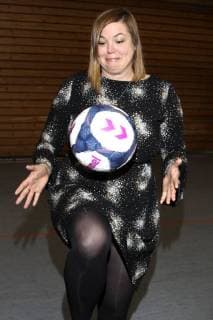 Katharina Fegebank beim Benefiz-Fußballspiel Kicken mit Herz 2017 in der Alsterdorfer Sporthalle. Hamburg, 03.12.2017
