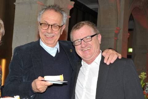 Dieter Kosslick, Mike Downey 30 Jahre European Film Award (EFA) Birthday Party in der Akademie der Wissenschaften in Berlin am 08.12.2017