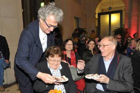 Wim Wenders, Erika und Ulrich Gregor (Kinematek) 30 Jahre European Film Award (EFA) Birthday Party in der Akademie der Wissenschaften in Berlin am 08.12.2017