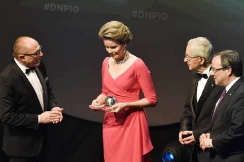 Königin Mathilde von Belgien, Klaus Töpfer und Armin Laschet bei der Verleihung des 10. Deutschen Nachhaltigkeitspreises 2017 im Maritim Hotel. Düsseldorf, 08.12.2017