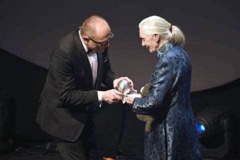 Jane Goodall bei der Verleihung des 10. Deutschen Nachhaltigkeitspreises 2017 im Maritim Hotel. Düsseldorf, 08.12.2017