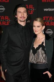 LOS ANGELES, CA - DECEMBER 9: Adam Driver and Joanne Tucker at the World Premiere of LucasfilmÕs Star Wars: The Last Jedi at The Shrine Auditorium in Los Angeles, California on December 9, 2017. Copyright: xFayexSadoux