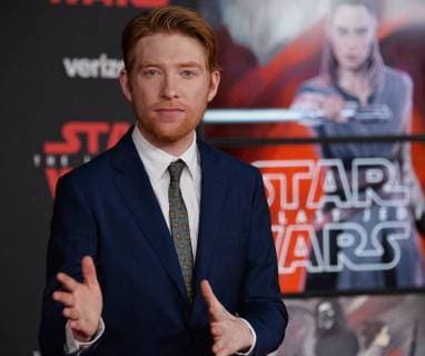 Cast member Domhnall Gleeson attends the premiere of the sci-fi motion picture fantasy Star Wars: The Last Jedi at the Shrine Auditorium in Los Angeles on December 9, 2017. Storyline: Having taken her first steps into the Jedi world, Rey joins Luke Skywalker on an adventure with Leia, Finn and Poe that unlocks mysteries of the Force and secrets of the past.  LAP2017120953 JIMxRUYMEN