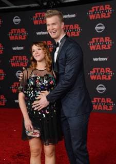 Cast member Joonas Suotamo and Milla Pohjasvaara attend the premiere of the sci-fi motion picture fantasy Star Wars: The Last Jedi at the Shrine Auditorium in Los Angeles on December 9, 2017. Storyline: Having taken her first steps into the Jedi world, Rey joins Luke Skywalker on an adventure with Leia, Finn and Poe that unlocks mysteries of the Force and secrets of the past.  LAP2017120914 JIMxRUYMEN
