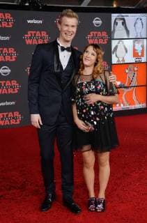 Cast member Joonas Suotamo and Milla Pohjasvaara attend the premiere of the sci-fi motion picture fantasy Star Wars: The Last Jedi at the Shrine Auditorium in Los Angeles on December 9, 2017. Storyline: Having taken her first steps into the Jedi world, Rey joins Luke Skywalker on an adventure with Leia, Finn and Poe that unlocks mysteries of the Force and secrets of the past.  LAP2017120916 JIMxRUYMEN