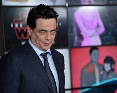 Cast member Benicio del Toro attends the premiere of the sci-fi motion picture fantasy Star Wars: The Last Jedi at the Shrine Auditorium in Los Angeles on December 9, 2017. Storyline: Having taken her first steps into the Jedi world, Rey joins Luke Skywalker on an adventure with Leia, Finn and Poe that unlocks mysteries of the Force and secrets of the past.  LAP2017120931 JIMxRUYMEN