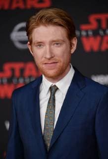 Cast member Domhnall Gleeson attends the premiere of the sci-fi motion picture fantasy Star Wars: The Last Jedi at the Shrine Auditorium in Los Angeles on December 9, 2017. Storyline: Having taken her first steps into the Jedi world, Rey joins Luke Skywalker on an adventure with Leia, Finn and Poe that unlocks mysteries of the Force and secrets of the past.  LAP2017120950 JIMxRUYMEN