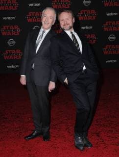 December 9, 2017 - Los Angeles, CA, U.S. - 09 December 2017 - Los Angeles, California - Anthony Daniels, Rian Johnson. Premiere Of Disney Pictures And Lucasfilm s Star Wars: The Last Jedi held at The Shrine Auditorium in Los Angeles Photo Credit: AdMedia Los Angeles U.S. - ZUMAa123 20171209_zaa_a123_284 Copyright: xBirdiexThompsonx