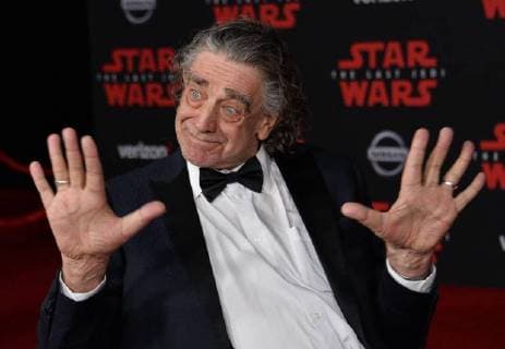 Cast member Peter Mayhew attends the premiere of the sci-fi motion picture fantasy Star Wars: The Last Jedi at the Shrine Auditorium in Los Angeles on December 9, 2017. Storyline: Having taken her first steps into the Jedi world, Rey joins Luke Skywalker on an adventure with Leia, Finn and Poe that unlocks mysteries of the Force and secrets of the past.  LAP2017120921 JIMxRUYMEN