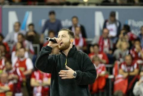 Saenger Bausa, Feat. Bausa + Patrice, FC Bayern Basketball vs. MHP RIESEN Ludwigsburg, Basketball, BBL, 09.12.2017 Muenchen Bayern Deutschland