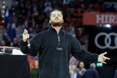 Saenger Bausa, Feat. Bausa + Patrice, FC Bayern Basketball vs. MHP RIESEN Ludwigsburg, Basketball, BBL, 09.12.2017 Muenchen Bayern Deutschland