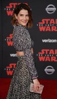 Actress Cobie Smulders attends the premiere of the sci-fi motion picture fantasy Star Wars: The Last Jedi at the Shrine Auditorium in Los Angeles on December 9, 2017. Storyline: Having taken her first steps into the Jedi world, Rey joins Luke Skywalker on an adventure with Leia, Finn and Poe that unlocks mysteries of the Force and secrets of the past.  LAP20171209211 JIMxRUYMEN