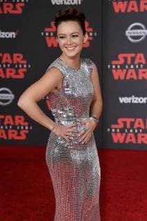 Cast member Billie Lourd attends the premiere of the sci-fi motion picture fantasy Star Wars: The Last Jedi at the Shrine Auditorium in Los Angeles on December 9, 2017. Storyline: Having taken her first steps into the Jedi world, Rey joins Luke Skywalker on an adventure with Leia, Finn and Poe that unlocks mysteries of the Force and secrets of the past.  LAP20171209214 JIMxRUYMEN