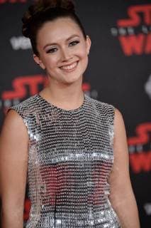 Cast member Billie Lourd attends the premiere of the sci-fi motion picture fantasy Star Wars: The Last Jedi at the Shrine Auditorium in Los Angeles on December 9, 2017. Storyline: Having taken her first steps into the Jedi world, Rey joins Luke Skywalker on an adventure with Leia, Finn and Poe that unlocks mysteries of the Force and secrets of the past.  LAP20171209216 JIMxRUYMEN