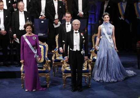 Nobel banquet, Stockholm City Hall, Stockholm Carl Gustav de Suede;Silvia de Suede;Victoria de Suede;Daniel Westling Stockholm Sweden  565790