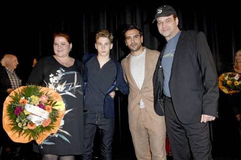 Nadine Wrietz, Philip Noah Schwarz, Elyas M Barek und Marc Rothemund bei der Premiere des Kinofilms Dieses bescheuerte Herz im Mathäser Filmpalast. München, 11.12.2017