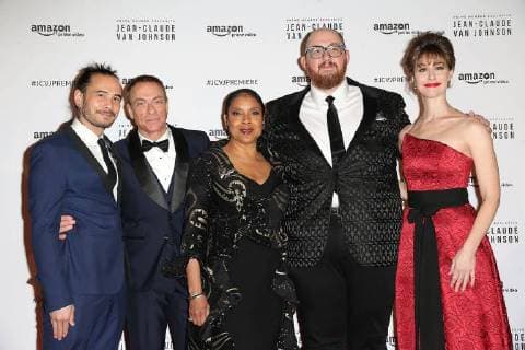 Lancement de la serie Jean Claude Van Johnson au cinema le Grand Rex a Paris. Photo: Laurent Guerin E Press Photo Jean Claude Van Damme;Phylicia Rashad;Kat Foster Paris France  566112