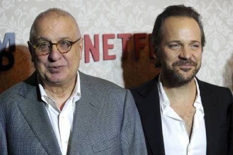 Errol Morris und Peter Sarsgaard bei der Premiere der Netflix-Serie Wormwood im The Campbell. New York, 12.12.2017