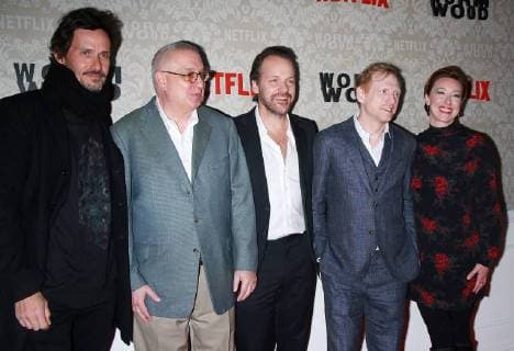 NEW YORK, NY - DECEMBER 12: Christian Camargo, Errol Morris, Peter Sarsgaard, Scott Shepherd and Molly Parker at the Netflix premiere of Wormwood at The Campbell in New York City on December 12, 2017. Copyright: xRWx