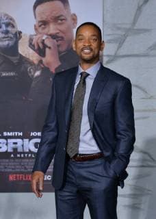 Cast member Will Smith attends the premiere of the sci-fi motion picture thriller Bright at the Regency Village Theatre in the Westwood section of Los Angeles on December 13, 2017. Storyline: Set in a world where mystical creatures live side by side with humans. A human cop is forced to work with an Orc to find a weapon everyone is prepared to kill for.  LAP2017121363 JIMxRUYMEN