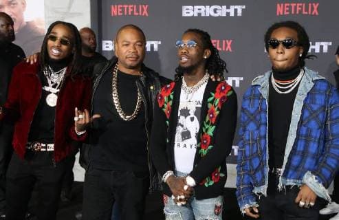 WESTWOOD, CA - DECEMBER 13: Xzibit and, Quavo, Offset, Takeoff Of Migos, at Premiere Of Netflix s Bright at The Regency Village Theatre, In Hollywood, California on December 13, 2017. Copyright: xFayexSadoux