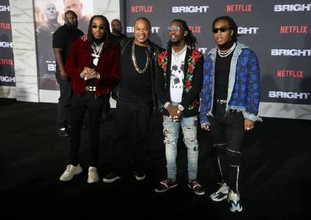 WESTWOOD, CA - DECEMBER 13: Xzibit and, Quavo, Offset, Takeoff Of Migos, at Premiere Of Netflix s Bright at The Regency Village Theatre, In Hollywood, California on December 13, 2017. Copyright: xFayexSadoux