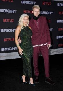 December 13, 2017 - Westwood, CA, U.S. - 13 December 2017 - Westwood, California - Bebe Rexha, Machine Gun Kelly. Netflix s Bright Los Angeles Premiere held at Regency Village Theatre in Westwood. Photo Credit: AdMedia Westwood U.S. - ZUMAa123 20171213_zaa_a123_250 Copyright: xBirdiexThompsonx