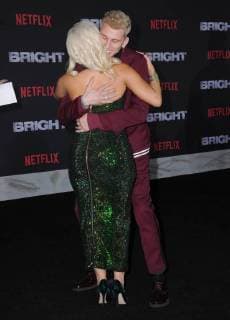 December 13, 2017 - Westwood, CA, U.S. - 13 December 2017 - Westwood, California - Bebe Rexha, Machine Gun Kelly. Netflix s Bright Los Angeles Premiere held at Regency Village Theatre in Westwood. Photo Credit: AdMedia Westwood U.S. - ZUMAa123 20171213_zaa_a123_252 Copyright: xBirdiexThompsonx