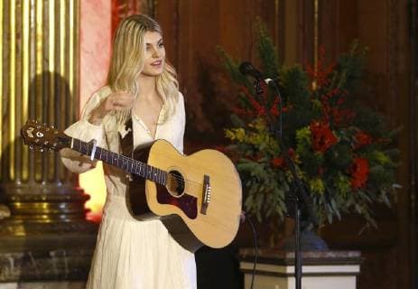 Emma Bale performs at the award ceremony of Belgodyssee at Royal Palace, Thursday 14 December 2017 in Brussels.  NICOLASxMAETERLINCK 05218773