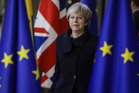Prime Minister of the United Kingdom Theresa May arrives at an EU summit meeting, Thursday 14 December 2017, at the European Union headquarters in Brussels.  THIERRYxROGE 05218860