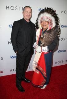 BEVERLY HILLS, CA - DECEMBER 14: Christian Bale and Wes Studi at the Los Angeles Premiere of Hostiles at the Samuel Goldwyn Theater in Beverly Hills, California on December 14, 2017. Copyright: xFayexSadoux