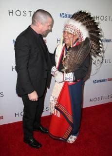 BEVERLY HILLS, CA - DECEMBER 14: Christian Bale and Wes Studi at the Los Angeles Premiere of Hostiles at the Samuel Goldwyn Theater in Beverly Hills, California on December 14, 2017. Copyright: xFayexSadoux