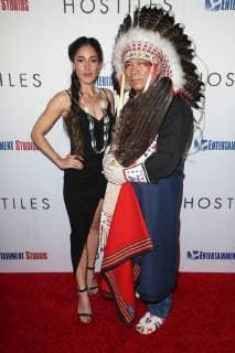 BEVERLY HILLS, CA - DECEMBER 14: Q orianka Kilcher and Wes Studi at the Los Angeles Premiere of Hostiles at the Samuel Goldwyn Theater in Beverly Hills, California on December 14, 2017. Copyright: xFayexSadoux