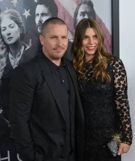 Cast member Christian Bale and his wife Sibi Blazic attend the premiere of the motion picture western Hostiles at the Academy of Motion Picture Arts & Sciences in Beverly Hills, California on December 14, 2017. Storyline: In 1892, a legendary Army captain reluctantly agrees to escort a Cheyenne chief and his family through dangerous territory.  LAP2017121409 JIMxRUYMEN