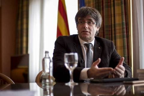 December 15, 2017 - Brussels, Belgium - Catalonia s president in exile, Carles Puigdemont, in an interview in Brussels, Belgium, on December 15, 2017. Brussels Belgium  - ZUMAn230 20171215_zaa_n230_676 Copyright: xMiquelxLlopx